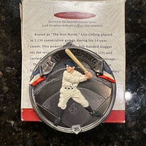 Vintage Hallmark Lou Gehrig Baseball Heroes Collector's Series Ornament - 1995